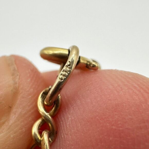 Vintage 1/20 12k GF yellow gold charm bracelet with three charms! - Picture 10 of 14